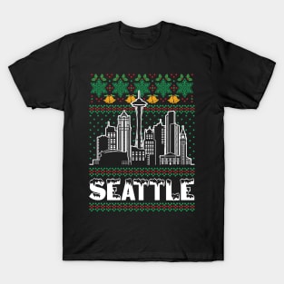 Seattle Washington Ugly Christmas T-Shirt